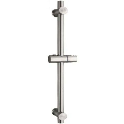 Barra de ducha de acero inoxidable 304 con soportes de montaje ajustables en altura y ángulo, cepillado, altura total 660 mm