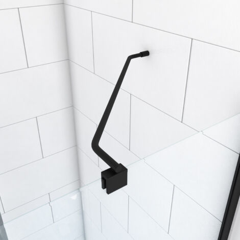 Barra de fijación en ángulo negro mate para ducha a ras de suelo