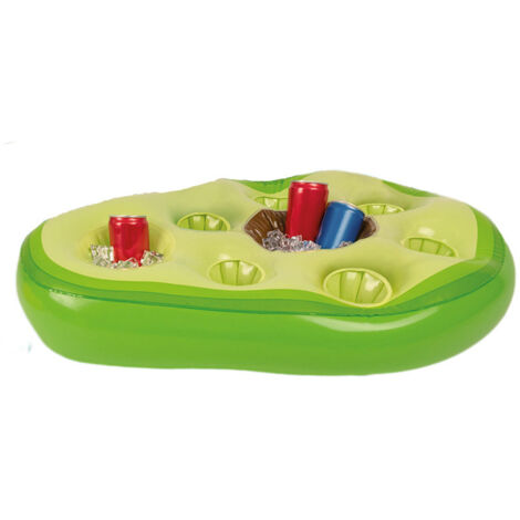 Barra de hielo inflable para agua, servicio gratuito, disco de hielo, fiesta, flotante, portátil, soporte para bebidas, posavasos poroso, BANDEJA, 65 x 50 cm