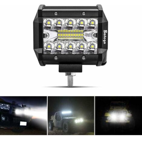 Barra de luces LED de trabajo YMYNY de 4" y 60 W, 10800 lm, resistente al agua IP67, antiniebla para todoterrenos, camiones, SUV, ATV y barcos, 12 V/24 V, luz diurna.