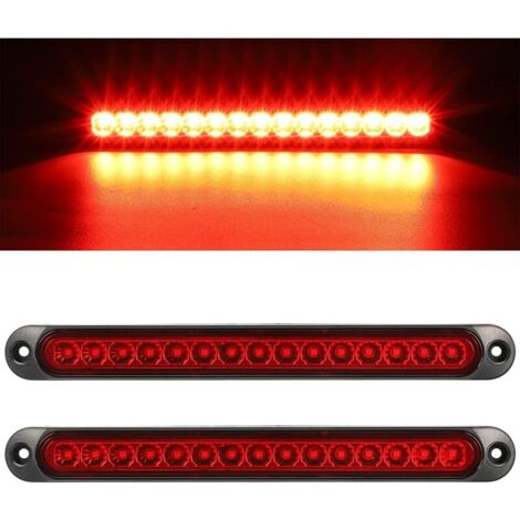 Barra de luces traseras de freno para remolque de 12-24 V y 15 LED, impermeables, luces de circulación, luz de identificación para vehículos todoterreno, furgonetas, coches, autocaravanas, UTV y ATV.