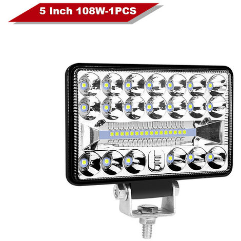 Barra de luz Led de trabajo, foco de inundación de 108W, 12V, 24V, faro todoterreno para vehículos tractores, ATV, 4x4, accesorios,108W 1PCS