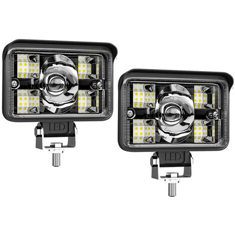 Barra de luz LED para coche, faro antiniebla de 3 pulgadas, 70w, Faro de motocicleta y camión, foco de dos colores, luces de trabajo,2pcs