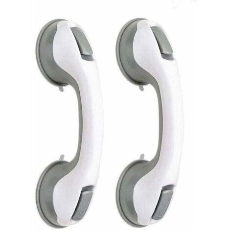 Barra de seguridad para bañera/ducha/ventosa (paquete de 2) para baño e inodoro (gris)