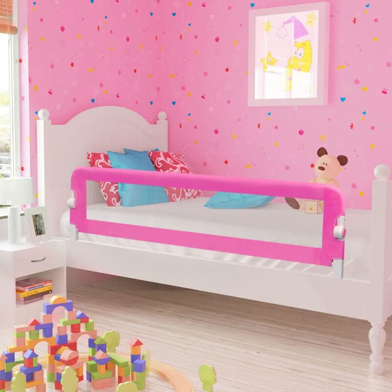 

Barra de seguridad para cama de niño 2 unidades rosa 150x42 cm - Rosa