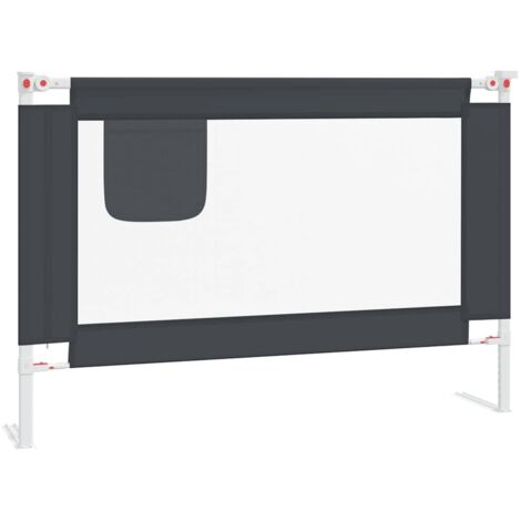 Barra de seguridad para cama para niños 100x25 cm de gris oscuro