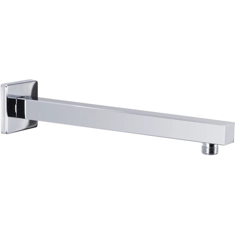 

vidaXL Barra de soporte ducha cuadrada acero inox 201 plateado 30 cm