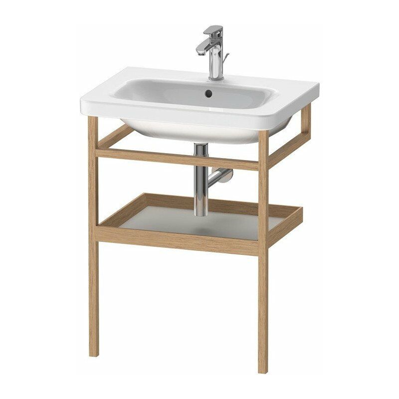 

Duravit - Barra de toalla DURASTYLE 440x590mm con balda Betong / roble macizo