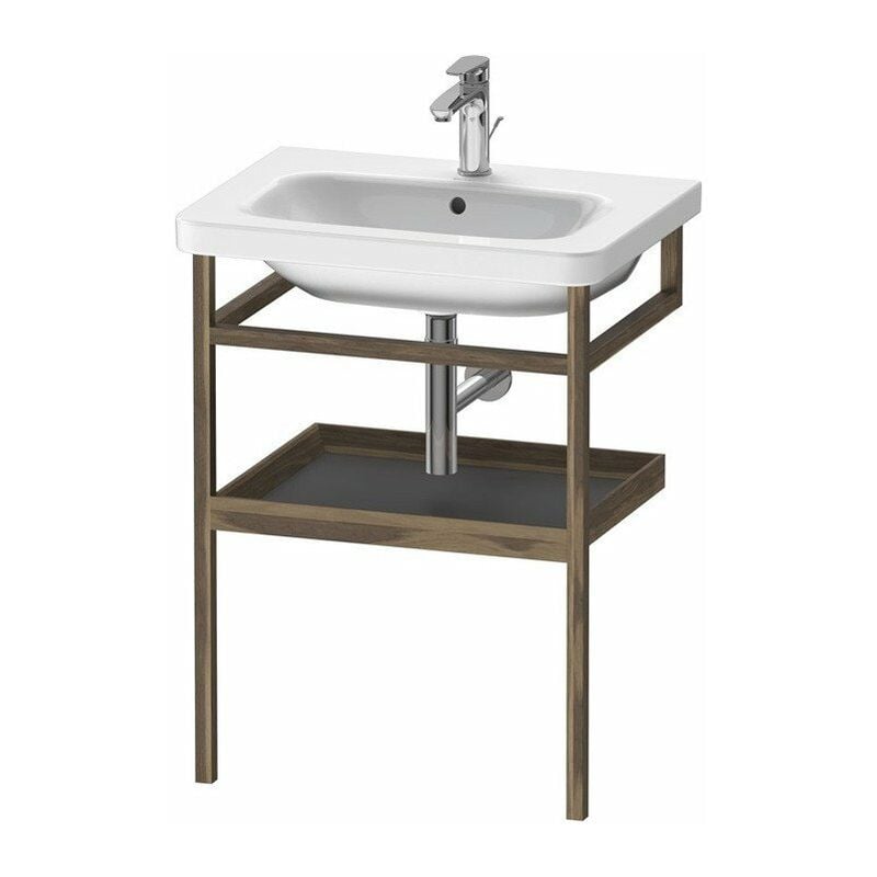

Duravit - Barra de toalla DURASTYLE 440x590mm con balda grafito mate / nogal macizo