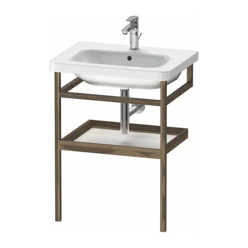 

Duravit - Barra de toalla DURASTYLE 440x590mm con estante blanco brillo / nogal macizo