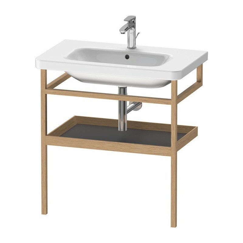 

Duravit - Barra de toalla DURASTYLE 440x740mm con balda grafito mate / roble macizo