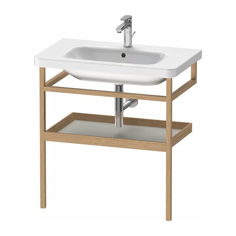 

Duravit - Barra de toalla DURASTYLE 440x740mm con balda hormigón / roble macizo