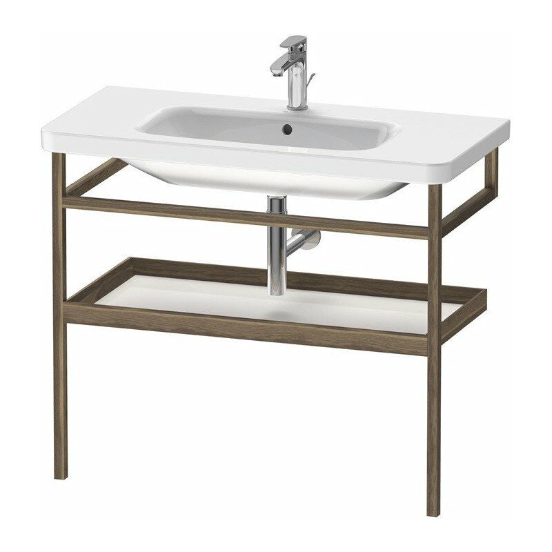 

Duravit - Barra de toalla DURASTYLE 440x940mm con balda blanco brillo / nogal macizo