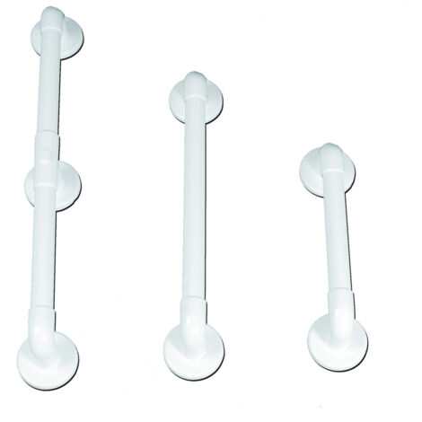 Barra di appoggio in PVC rinforzato dritta - bianca lunga 450mm