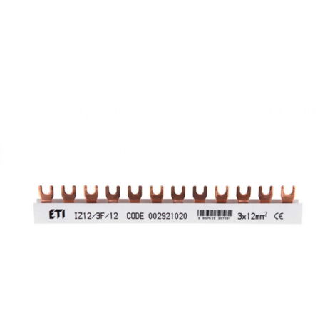Barra di collegamento a forcella 3P 80A 12mm2 (12 moduli) IZ12/3F/12 002921020