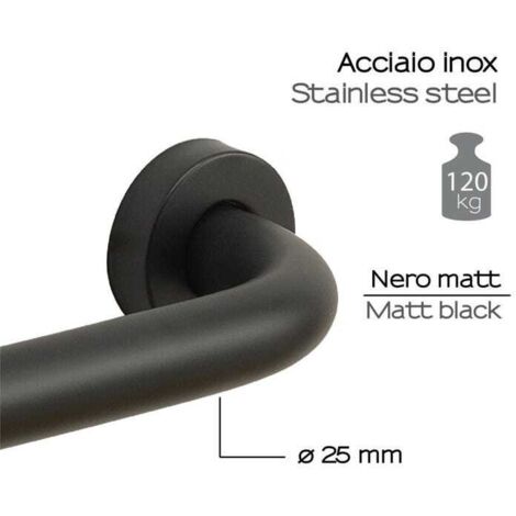 BARRA DI SICUREZZA IN ACCIAIO NERO OPACO DA 45 CM