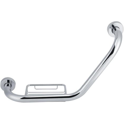 Barra di sostegno per doccia, barra con portasapone, corrimano per WC, maniglia di sicurezza per braccio vasca, corrimano in acciaio inox, porta vasca in acciaio inox, supporto per doccia, portasapone