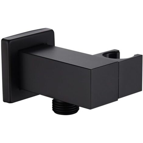 Barra doccia scorrevole, supporto da parete regolabile in ottone per soffione doccia, nero