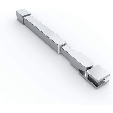Barra estabilizadora para paredes, techo, ducha y cabina de ducha, de acero inoxidable, redonda, ajustable, para vidrios de 6 a 10 mm de espesor, GS34 (300-450 mm).