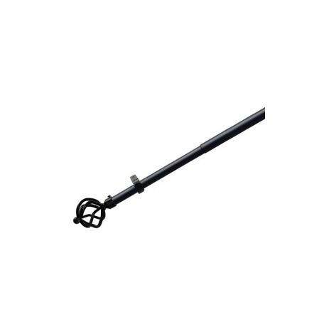 Barra Cortina Extensible Metal Ø 19 mm. Extensible 1,1 / 2,0 Metros Negro Dorado Piña Sin Anillas