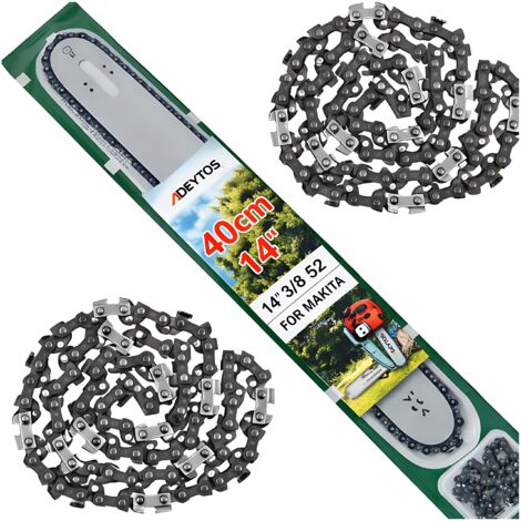 BARRA GU脥A PARA SIERRA DE GASOLINA + 2x CADENAS 40cm 14'' 52 1.3 3/8
