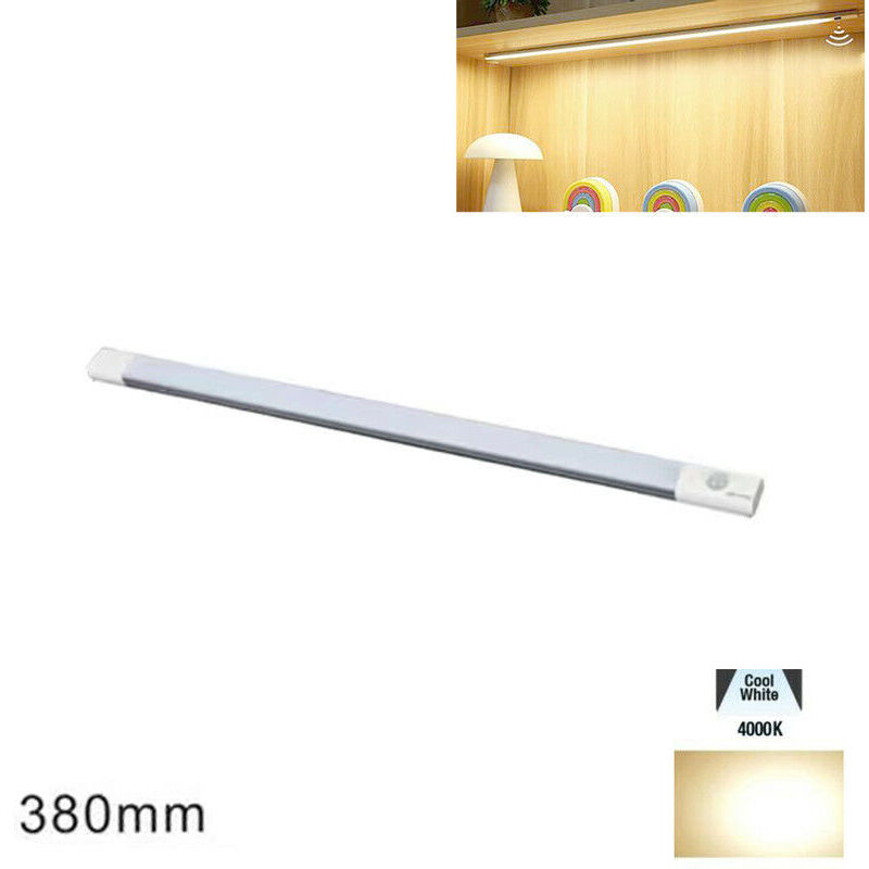 Barra LED de cocina con luz natural y sensor de movimiento para debajo del armario, recargable, 38 cm.