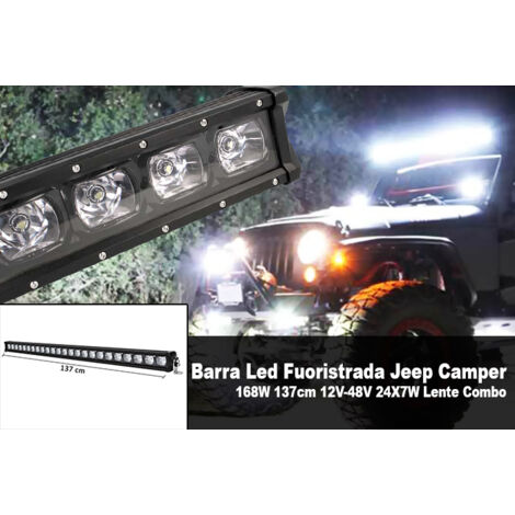Barra Led Fuoristrada Work Light Bar 168W 137cm 12V-48V 24X7W Lente Combo