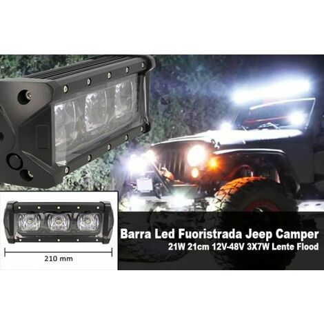 Barra a Led 6000K Curva per Land Rover Fuoristrada SUV Off-Road 83 CM  Illuminazione Spot