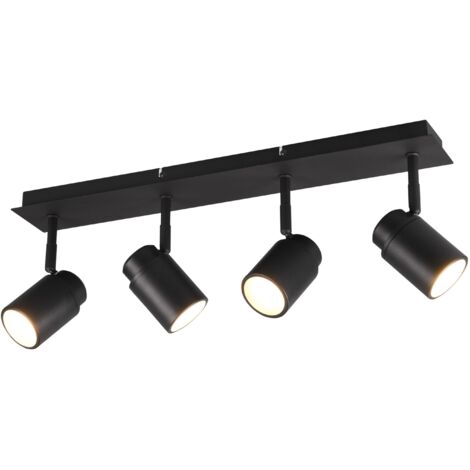 Barra Lineal 4 Focos Orientables Metal Negro Angelo Trio Lighting