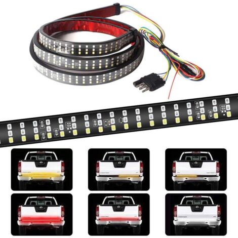 Barra luminosa posteriore a LED a tripla fila, 150 cm, 432 LED, bianco/rosso/ambra, barra luminosa a LED impermeabile per auto e camion, SUV, fanale posteriore, indicatore di direzione, luce freno, lu