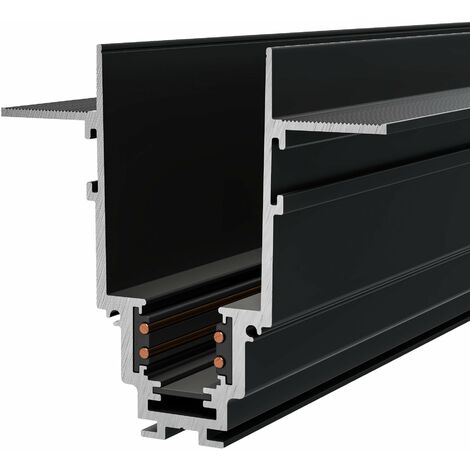 Barra Magnetica da Incasso 200 cm per Sistema Illuminazione Binario  Nero