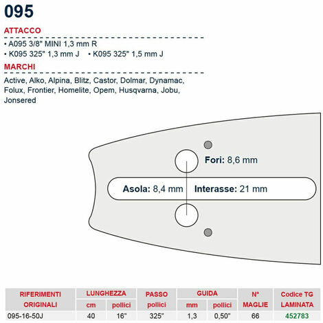 Barra motosega 40 cm