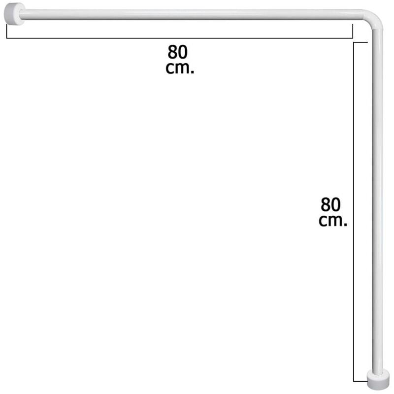 

Barra para cortina ducha universal aluminio blanco 80x80 cm.