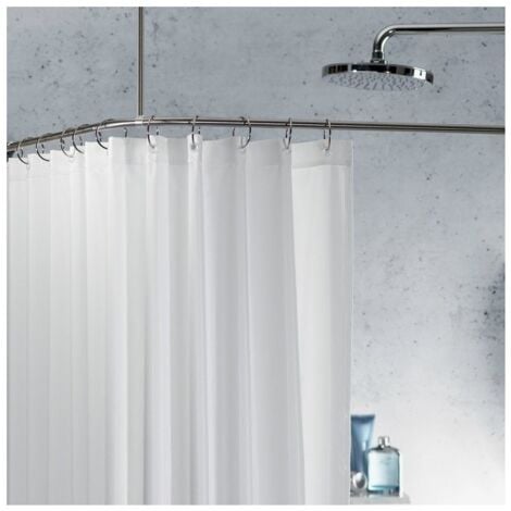 Barra cortina de ducha de esquina para fijar en Aluminio SURPRISE 90x90cm  Acabado Brillo - deslizadores incluidos