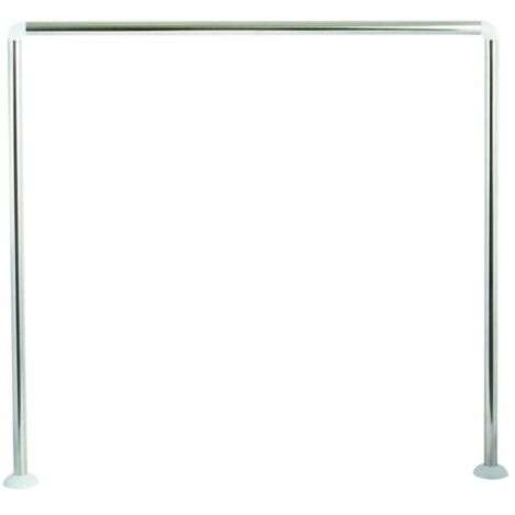 Barra para cortina de ducha modular de esquina para fijar 80x80x80cm Acero inoxidable MSV