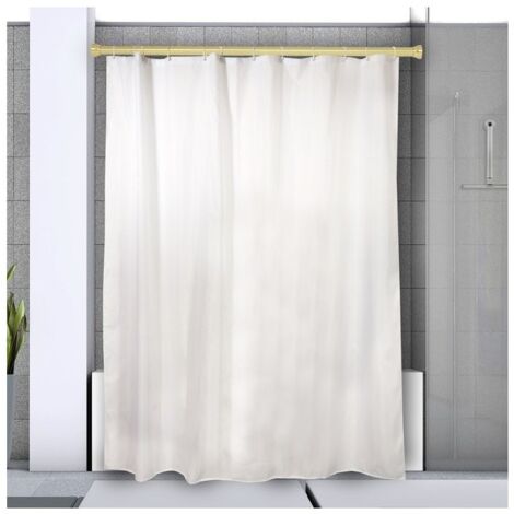Barra para cortina de ducha o bañera extensible sin taladrar en Aluminio KRETA 75-125cm Oro Spirella
