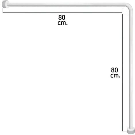 MEGANEI barra cortina ducha l 80x80 cm blanca