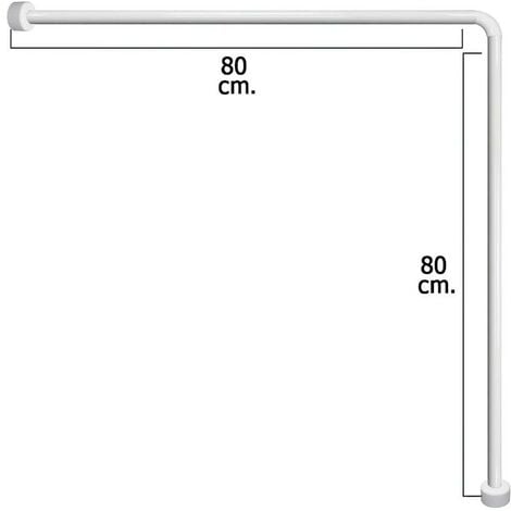 Barra Para Cortina De Ducha Angular Cromada 80x80x2,5 Cm Ridder con Ofertas  en Carrefour