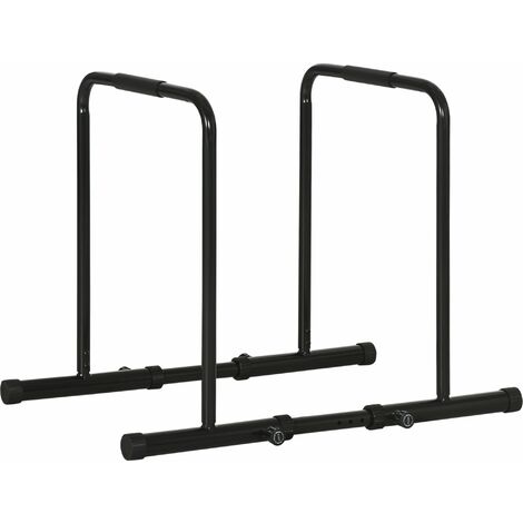 Barra per Dip ad Altezza Regolabile 90-102x65x80-90 cm in Acciaio Nera