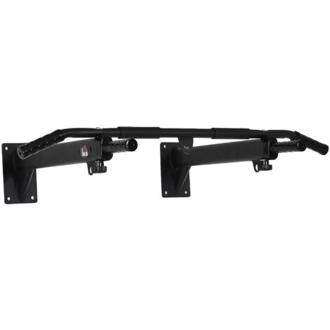Barra per Trazioni a Muro 2 in 1 con 3 Impugnature Diverse 93,5x65x17 cm in Acciaio Nero