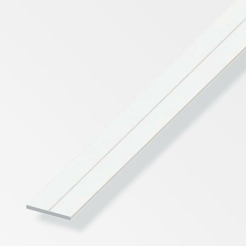 Image of Barra piatta alfer aluminium 29.5x3mm lunghezza 100cm bianco - 21852