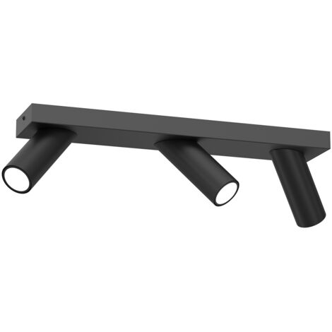 Barra soffitto nera 3 spot GU10 8W Tublon Luminex