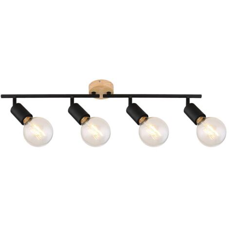 Barra spot soffitto nero opaco E27 4 luci Rabalux Pablo