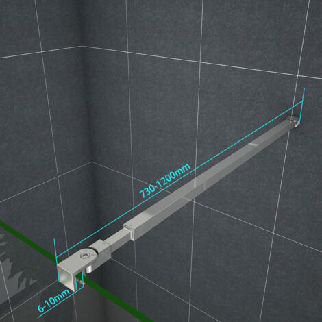 Barra Stabilizzatrice Cromo Lucido Varie Forme per Box Doccia Walk In Parete Fissa Vetro Da 6-10 mm