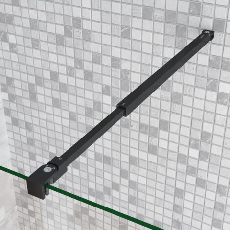 Barra Stabilizzatrice Nera Opaca per Rinforzare Vetro Box Doccia Lunga 73-120 cm Regolabile