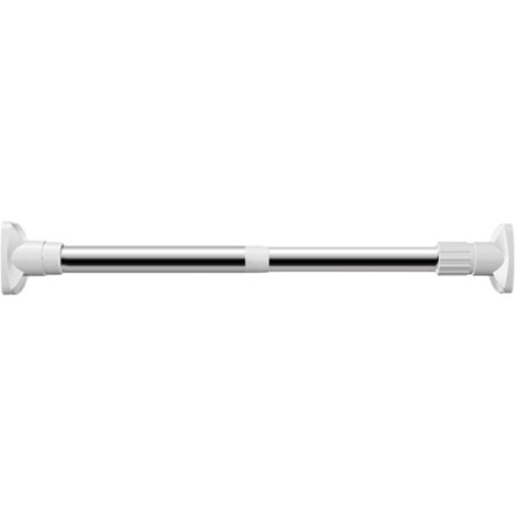 Barra telescópica para cortina de ducha Mano, no requiere taladrar – de 50 a 80 cm, acero inoxidable ABS blanco, 3 posiciones ajustables, para cortina de ducha o mampara.