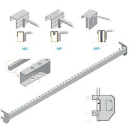 BARRA UNIVERSALE CROMATA CON FORI PASSANTI INTERASSE MM.25  mm.1000 l.  mm.50 p. (mm.39 dal fondale)