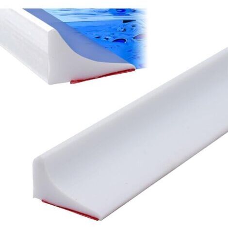 Barrage de douche flexible 6 pi - Joint silicone 12mm x 20mm x 2m - Rétention d'eau pour séparation sec/humide (Blanc)