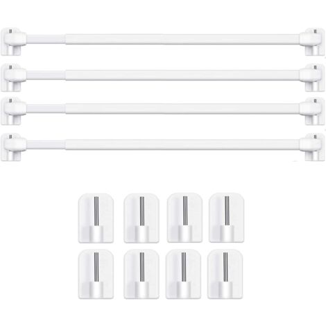 Barras de acristalamiento expandibles Barra de cortina sin perforación para ventana de PVC para barra de cortina adhesiva (4PCS-40-60CM)