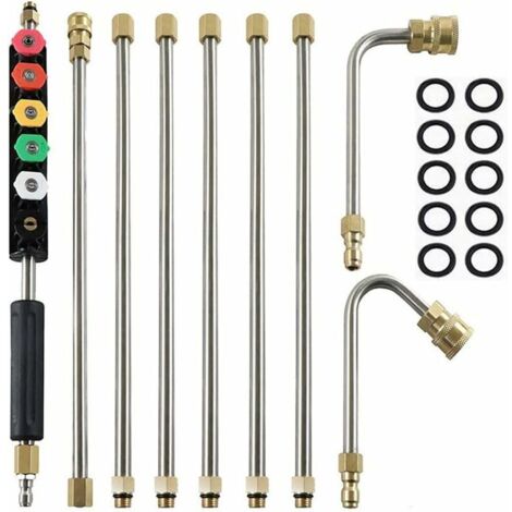 Barras de extensión para hidrolavadoras de alta presión de 4000 PSI, puntas de lanza telescópicas de repuesto, herramientas de limpieza para lavar ventanas de techo.
